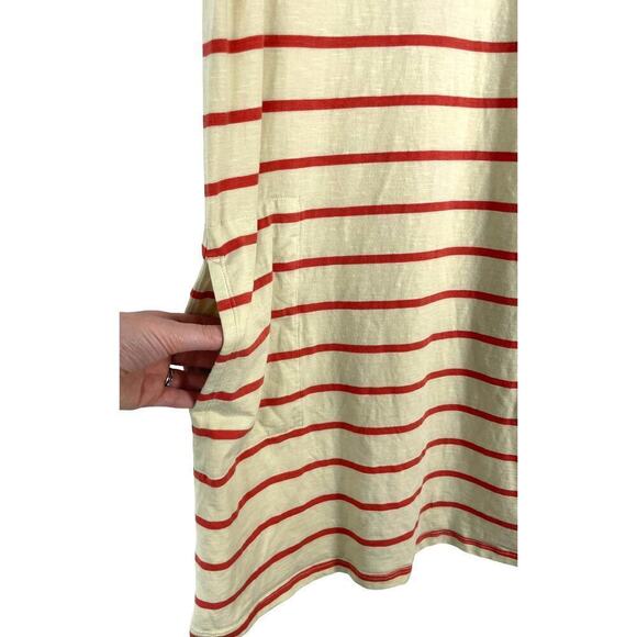 Toad & Co Windmere Stripped Dress Small Cream Orange Casual Active Comfort - Picture 7 of 9
